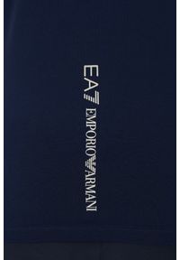 EA7 Emporio Armani - EA7 Granatowy t-shirt ze srebrnym logo. Kolor: niebieski #3