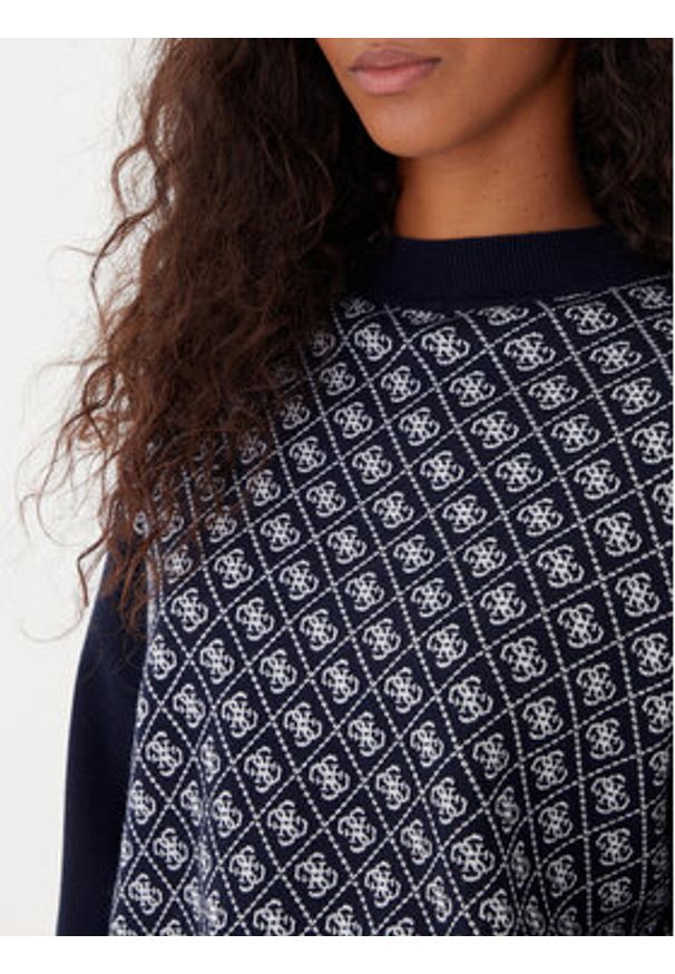 Guess Golf W5BR23 Z3JD2 Granatowy Relaxed Fit. Typ kołnierza: golf. Kolor: niebieski. Materiał: syntetyk