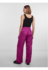 Pieces Spodnie materiałowe 17143555 Fioletowy Wide Leg. Kolor: fioletowy. Materiał: syntetyk