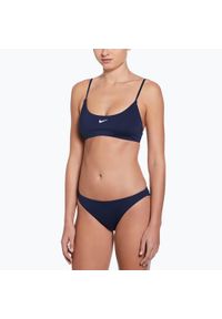 Strój pływacki dwuczęściowy damski Nike Essential Bralette Bikini. Kolor: niebieski