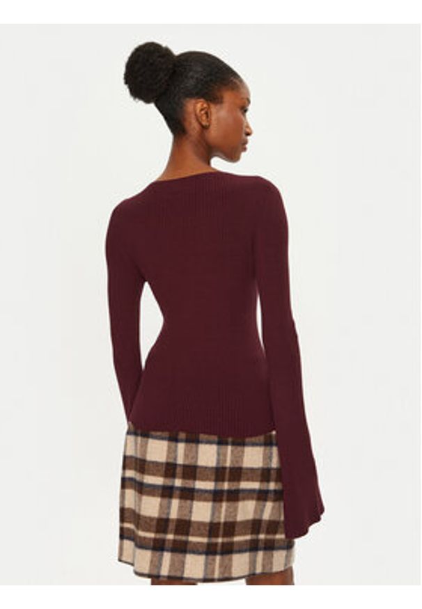 Kontatto Sweter 3M0116N AI253M01 Bordowy Slim Fit. Kolor: czerwony. Materiał: syntetyk