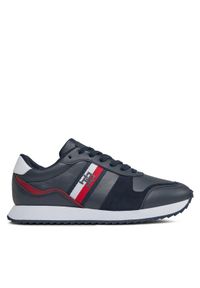 TOMMY HILFIGER - Tommy Hilfiger Sneakersy Runner Evo Leather FM0FM04714 Granatowy. Kolor: niebieski. Materiał: skóra