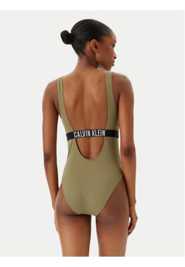 Calvin Klein Swimwear Strój kąpielowy KW0KW02746 Zielony. Kolor: zielony. Materiał: syntetyk