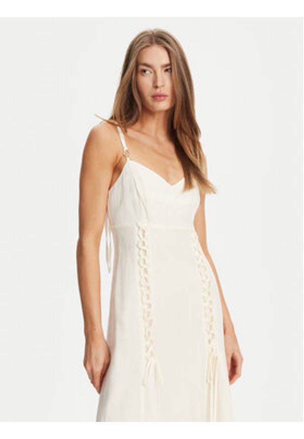 TwinSet - TWINSET Sukienka letnia 251TT2070 Écru Regular Fit. Materiał: lyocell. Sezon: lato