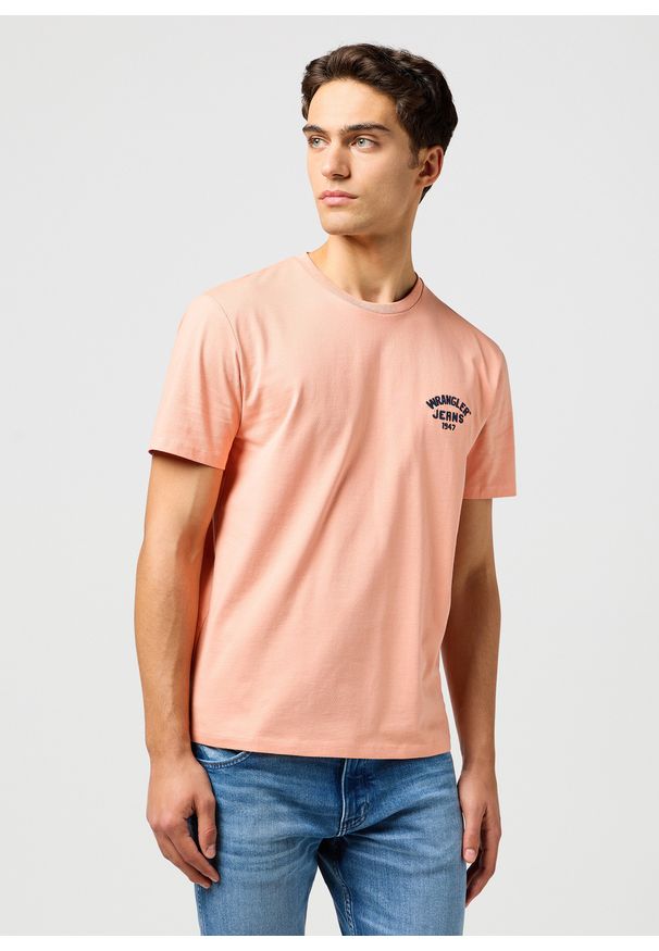 Wrangler - MESKA KOSZULKA WRANGLER SMALL LOGO TEE SHRIMP 112362799