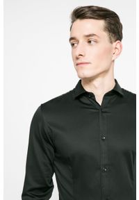 Premium by Jack&Jones - Jack & Jones - Koszula. Kolor: czarny. Materiał: tkanina. Wzór: gładki