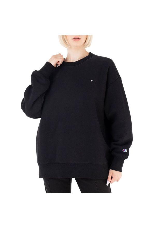 Bluza Champion Honeydew Minimal Oversized Reverse Weave Sweatshirt 116241-KK001 - czarna. Kolor: czarny. Materiał: tkanina, poliester, bawełna. Styl: sportowy