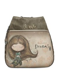 Szara Elegancka Torebka z Funkcją Plecaka Anekke Seria Real. Kolor: szary. Materiał: materiał. Wzór: haft, aplikacja. Styl: elegancki #5