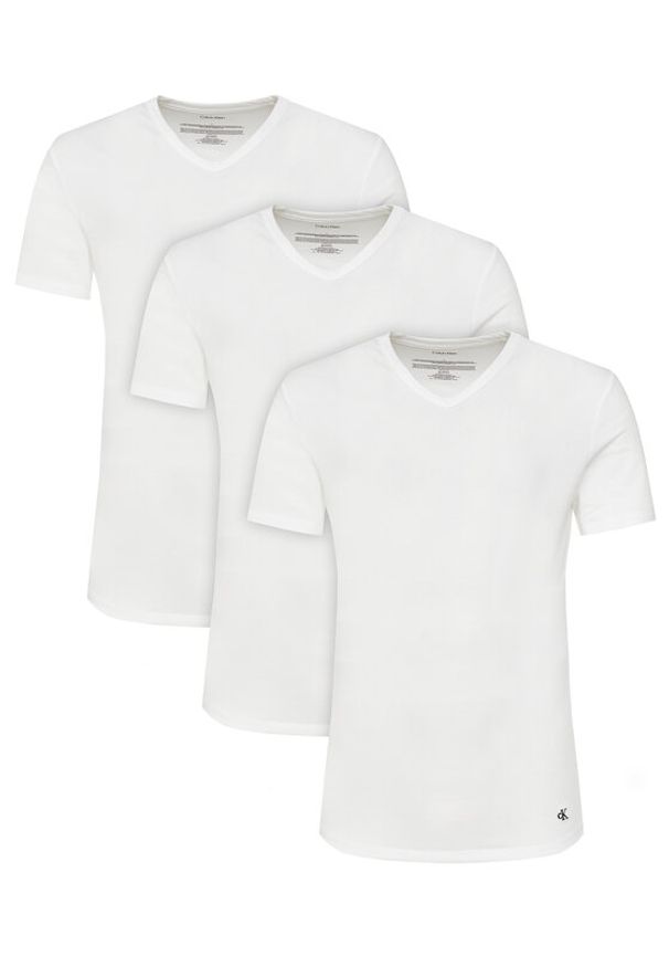 Calvin Klein Underwear Komplet 3 t-shirtów LV00NB4186 Biały Slim Fit. Kolor: biały. Materiał: bawełna