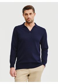 Pako Lorente - PAKO LORENTE – Męski sweter z kołnierzykiem polo. Okazja: na co dzień. Typ kołnierza: polo. Materiał: wiskoza, poliamid. Sezon: wiosna. Styl: casual