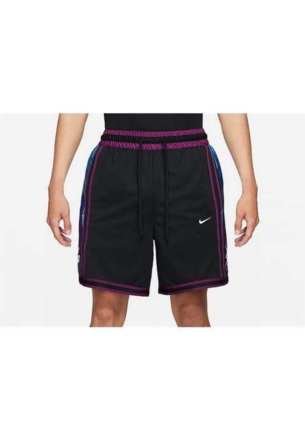 Spodnie sportowe męskie Nike Dri-fit. Kolor: fioletowy, czarny, wielokolorowy. Technologia: Dri-Fit (Nike). Długość: krótkie