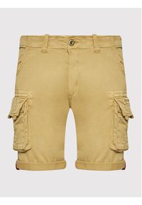 Alpha Industries Szorty materiałowe Crew 176203 Beżowy Regular Fit. Kolor: beżowy. Materiał: bawełna, materiał #4