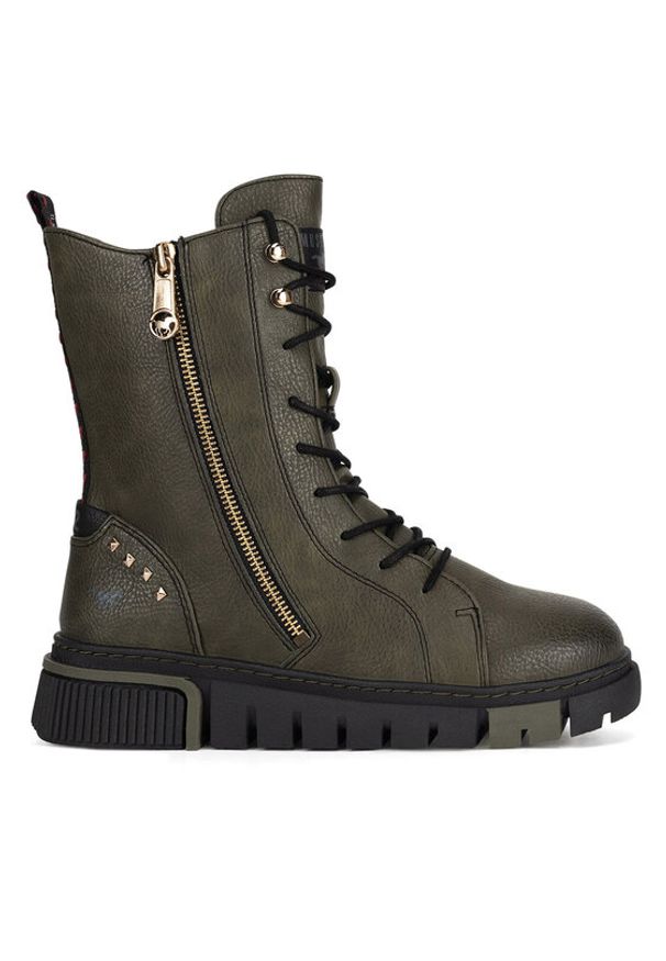 Mustang Trzewiki 1502-502 Khaki. Kolor: brązowy. Materiał: materiał