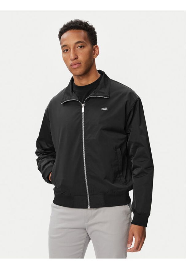 Karl Lagerfeld - KARL LAGERFELD Kurtka przejściowa 505003 563533 Czarny Regular Fit. Typ kołnierza: dekolt w karo. Kolor: czarny. Materiał: syntetyk