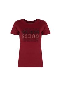 Guess T-Shirt "Dreda" | Q2RI02KAK91 | Kobieta | Czerwony. Kolor: czerwony. Materiał: bawełna. Wzór: aplikacja. Styl: elegancki #1