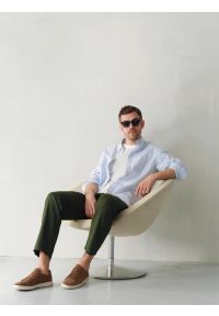 Ryłko - Brązowe półbuty męskie. Kolor: brązowy. Materiał: skóra, welur. Styl: street, sportowy #1