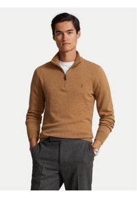 Polo Ralph Lauren Sweter 710876756013 Brązowy Regular Fit. Typ kołnierza: polo. Kolor: brązowy. Materiał: wełna #1