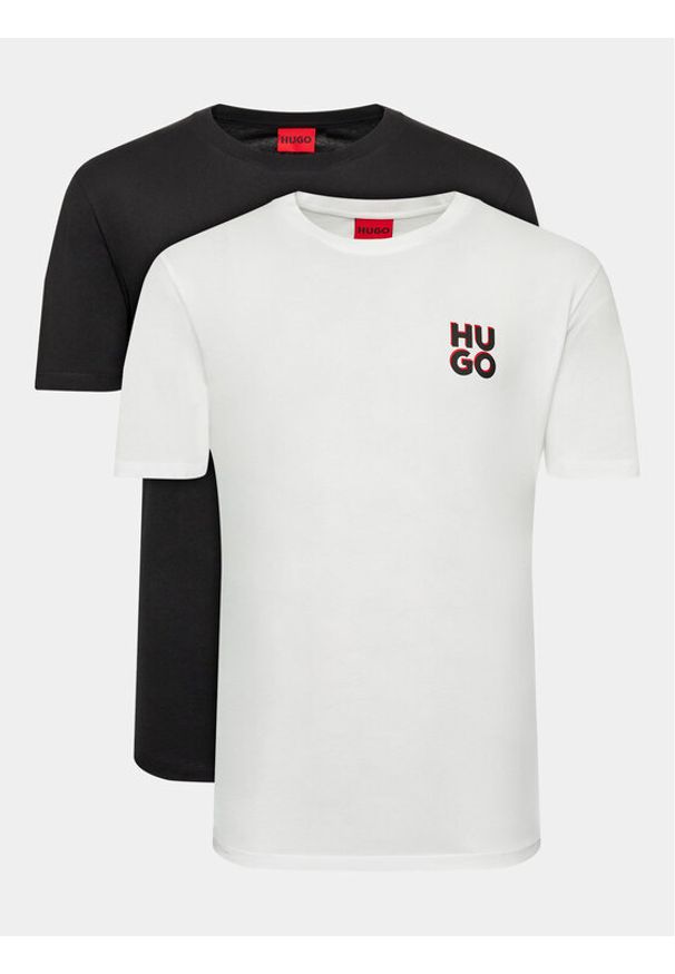 Hugo Komplet 2 t-shirtów 50492550 Biały Regular Fit. Kolor: biały. Materiał: bawełna