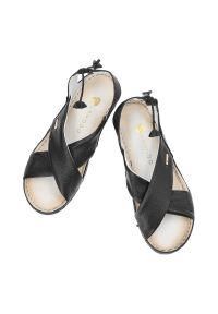 Czarne Sandały Armodo Modne Obuwie Damskie. Zapięcie: pasek. Kolor: czarny. Materiał: skóra. Sezon: lato. Obcas: na obcasie. Styl: elegancki. Wysokość obcasa: średni #3