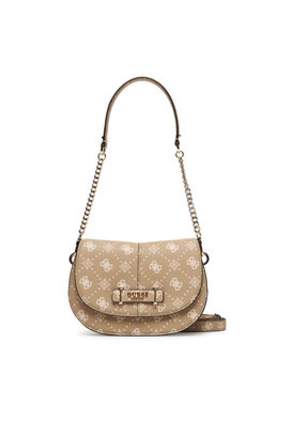 Guess Torebka Carrie Logo HWGP98 98200 Beżowy. Kolor: beżowy. Materiał: skórzane