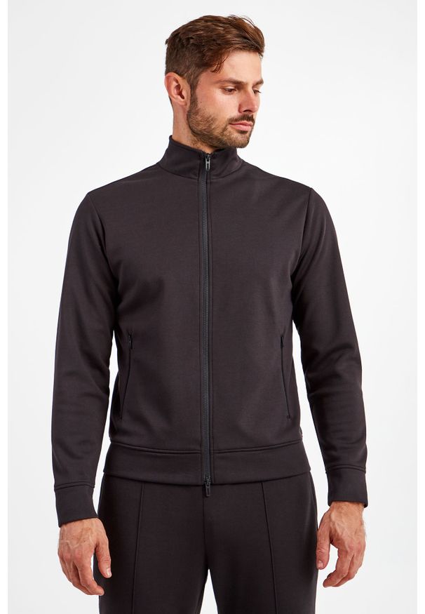 Emporio Armani - BLUZA EMPORIO ARMANI. Typ kołnierza: kołnierzyk stójkowy. Wzór: aplikacja