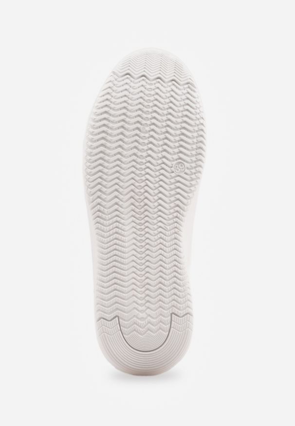 Renee - Biało-Czarne Sneakersy z Ekoskóry na Grubej Podeszwie ze Sznurowaniem Serizia. Okazja: na co dzień. Zapięcie: sznurówki. Kolor: biały. Materiał: jeans. Obcas: na platformie