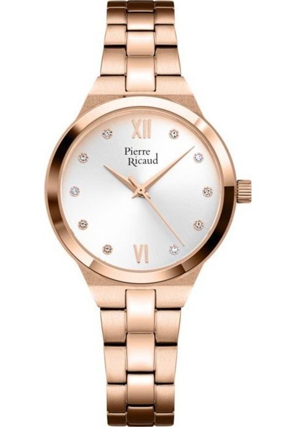 Zegarek damski Pierre Ricaud P22065.9183Q CYRKONIE różowe złoto. Kolor: złoty, wielokolorowy, różowy