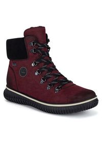 Rieker Trzewiki 74247-35 Bordowy. Kolor: czerwony. Materiał: materiał #4