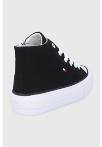 TOMMY HILFIGER - Tommy Hilfiger Trampki dziecięce kolor czarny. Nosek buta: okrągły. Kolor: czarny. Materiał: materiał, włókno, guma. Szerokość cholewki: normalna #5