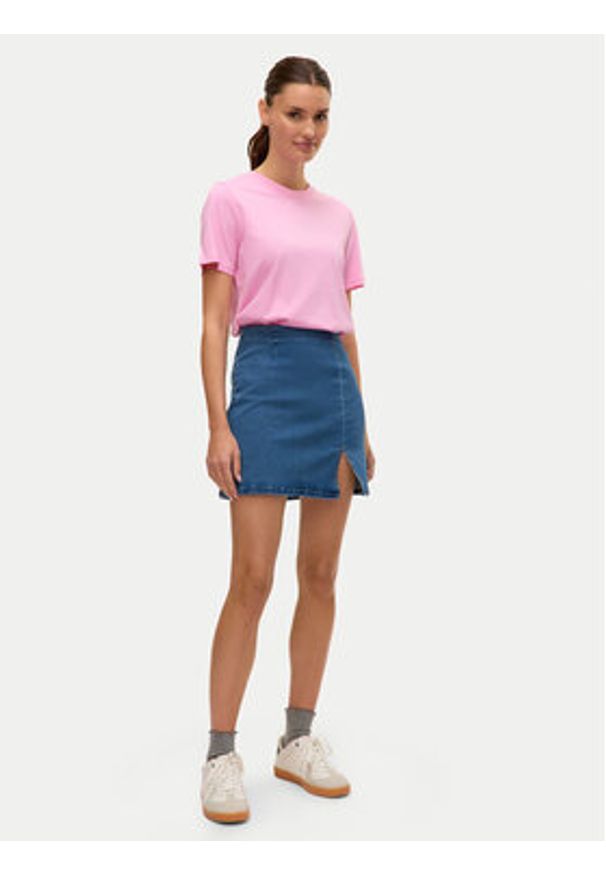 Vero Moda Spódnica jeansowa Nelly 10311322 Niebieski Regular Fit. Kolor: niebieski. Materiał: bawełna