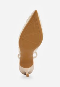 Born2be - Beżowe Czółenka VICES z Siateczki na Szpilce Ozdobione Perełkami i Cekinami Talilody. Okazja: na co dzień. Kolor: beżowy. Wzór: aplikacja. Obcas: na szpilce. Styl: casual, elegancki #3