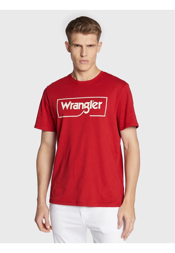 T-Shirt Wrangler. Kolor: czerwony. Materiał: bawełna