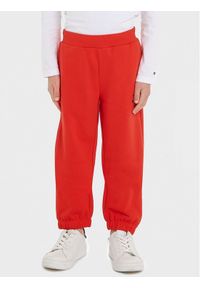 TOMMY HILFIGER - Tommy Hilfiger Spodnie dresowe KB0KB08791 Czerwony Regular Fit. Kolor: czerwony. Materiał: bawełna
