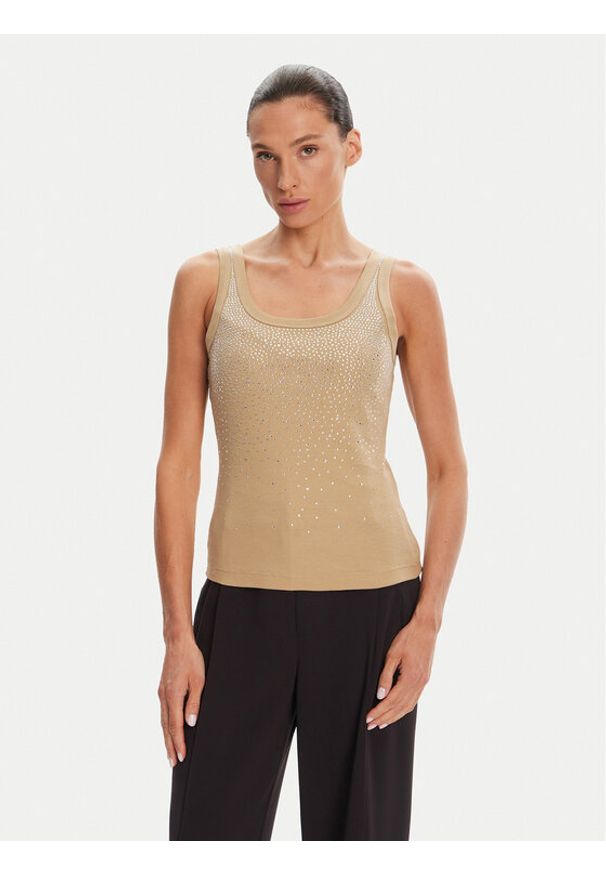 Rinascimento Top CFC0124040003 Beżowy Regular Fit. Kolor: beżowy. Materiał: bawełna