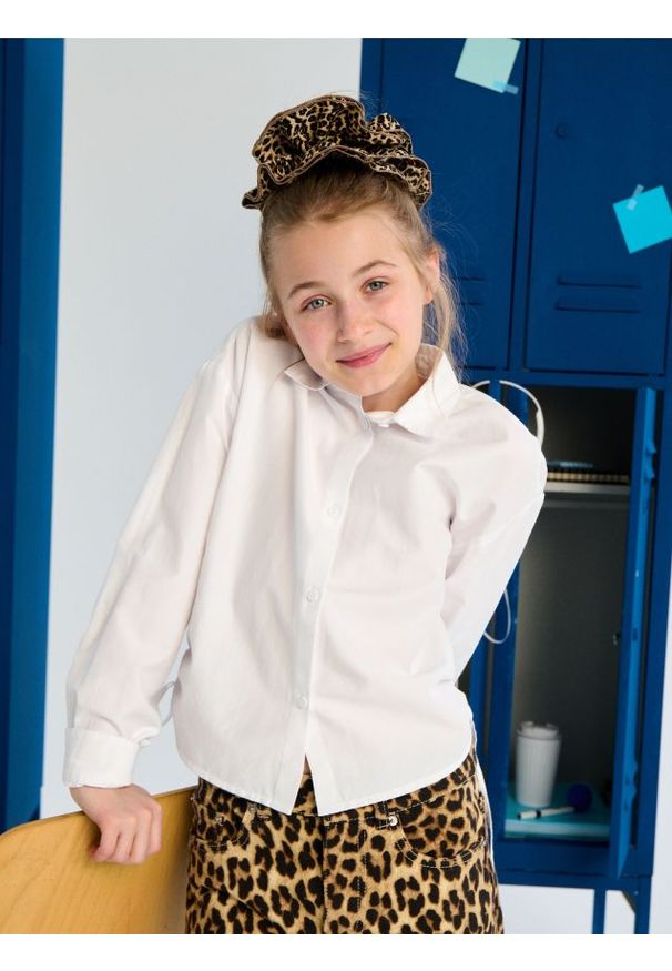 Sinsay - Koszula z marszczeniami - biały. Kolor: biały