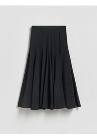 Reserved - Spódnica z modalem - czarny. Kolor: czarny. Materiał: tkanina #1