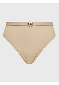 MICHAEL Michael Kors Dół od bikini Solids Belted MM2F586 Beżowy. Kolor: beżowy. Materiał: syntetyk #5