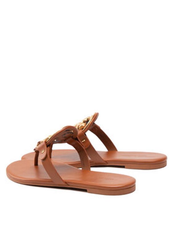 Tory Burch Japonki Miller 136593 Brązowy. Kolor: brązowy. Materiał: skóra