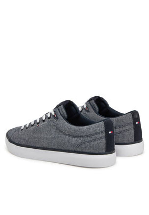 TOMMY HILFIGER - Tommy Hilfiger Tenisówki Th Hi Vulc Low Core Chambray FM0FM05389 Niebieski. Kolor: niebieski. Materiał: materiał