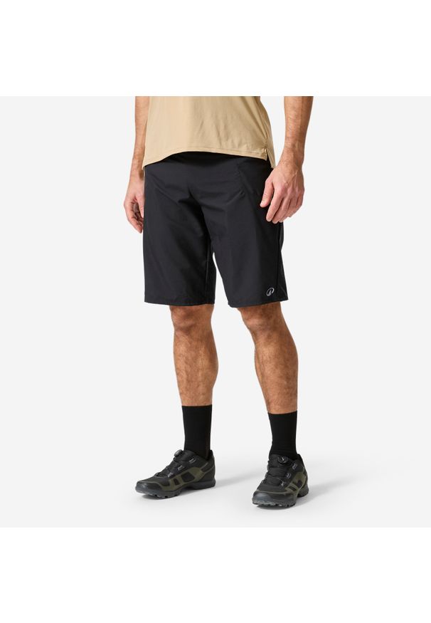 ROCKRIDER - Szorty rowerowe MTB Rockrider Essential. Kolor: czarny. Materiał: materiał. Sport: kolarstwo