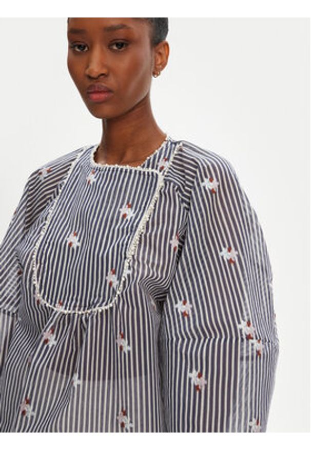 Munthe Bluzka Pristina 252102525224 Granatowy Loose Fit. Kolor: niebieski. Materiał: bawełna