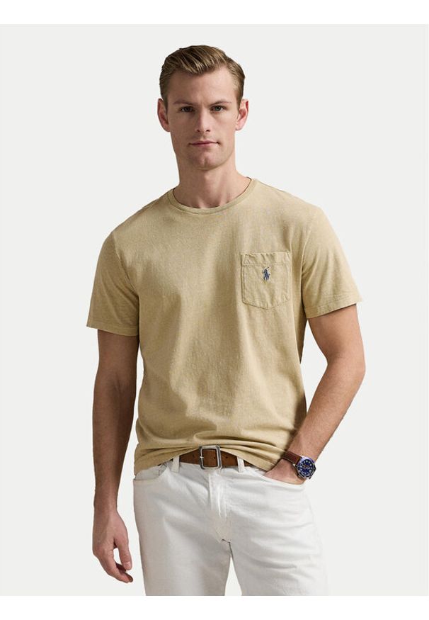 Polo Ralph Lauren T-Shirt 710964511003 Beżowy Regular Fit. Typ kołnierza: polo. Kolor: beżowy. Materiał: bawełna