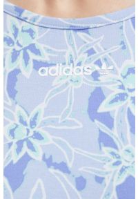 adidas Originals sukienka kolor niebieski mini dopasowana. Kolor: niebieski. Materiał: dzianina. Długość rękawa: na ramiączkach. Typ sukienki: dopasowane. Styl: klasyczny. Długość: mini #5
