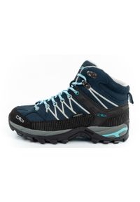Buty trekkingowe wodoodporne damskie CMP Rigel. Kolor: wielokolorowy, niebieski, czarny. Materiał: skóra. Szerokość cholewki: normalna