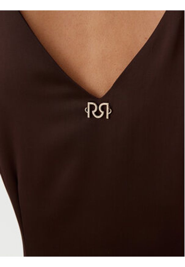 Rinascimento Sukienka koktajlowa CFC0122928003 Brązowy Regular Fit. Kolor: brązowy. Materiał: syntetyk. Styl: wizytowy