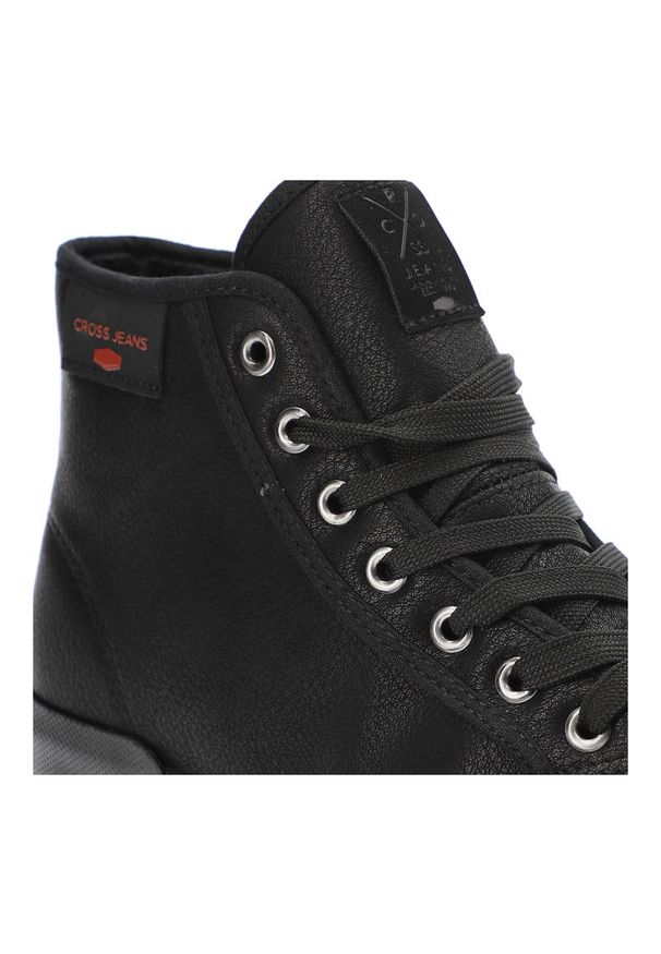 Czarne Sneakersy Cross Jeans Ocieplane Buty Damskie. Kolor: czarny. Materiał: syntetyk, futro, skóra ekologiczna. Szerokość cholewki: normalna. Sezon: zima