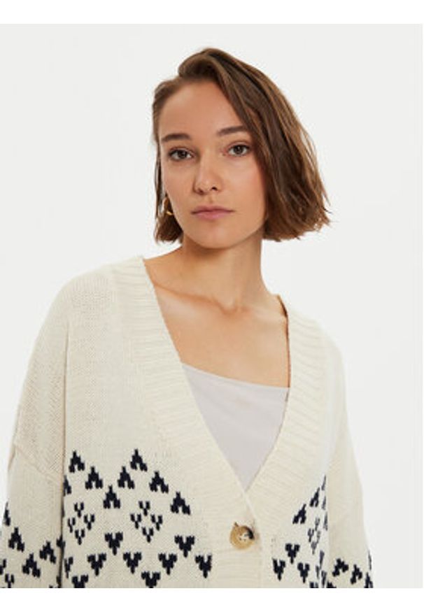 Weekend Max Mara Kardigan Acacia 2425346031 Beżowy Oversize. Kolor: beżowy. Materiał: bawełna, syntetyk