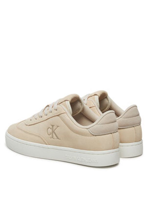 Calvin Klein Jeans Sneakersy Classic Cupsole Laceup Wt Wm YW0YW01833 Écru. Materiał: zamsz, skóra