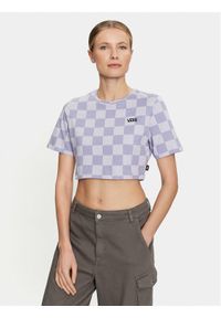 Vans T-Shirt Checker Crew Crop Ii VN000GB5 Granatowy Regular Fit. Kolor: niebieski. Materiał: bawełna #1