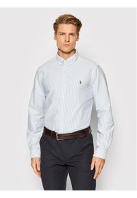 Polo Ralph Lauren Koszula Core Replen 710549084 Niebieski Slim Fit. Typ kołnierza: polo. Kolor: niebieski. Materiał: bawełna